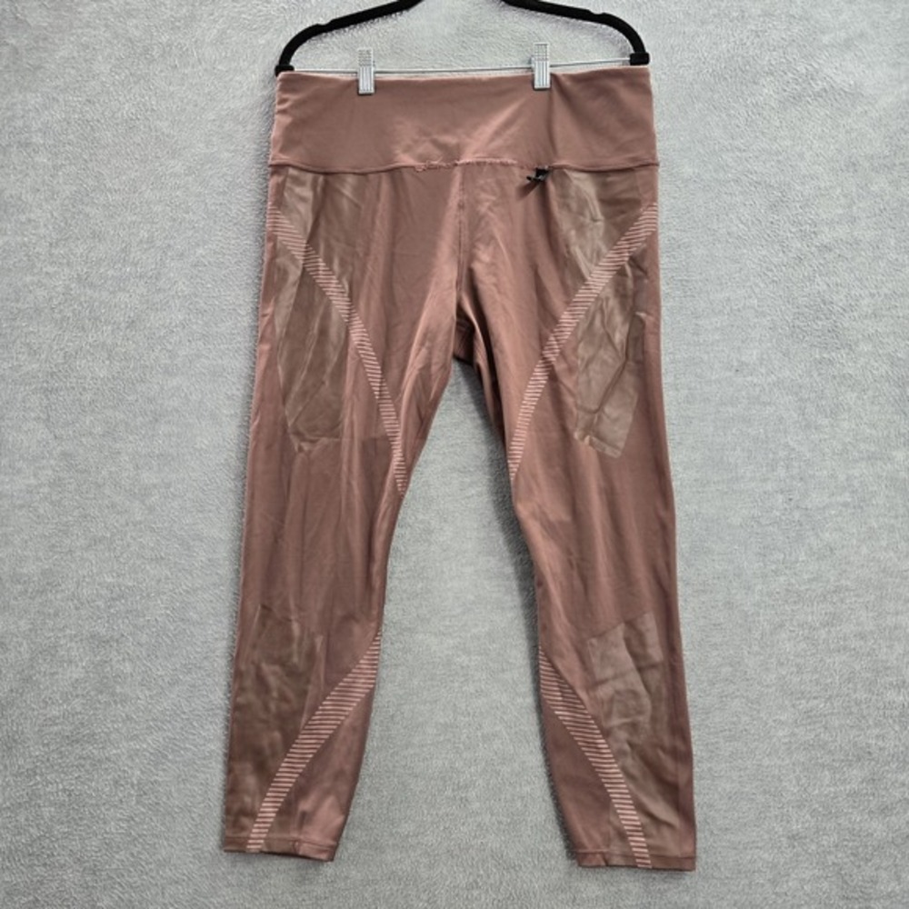 Athleta Women Activewear Pants XL Mauve Allyson Felix Yoga Legging Striped